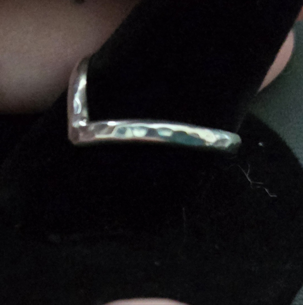 Stackable Silver Hammered V Ring - Fits like a Size 8 (only the V Ring included)